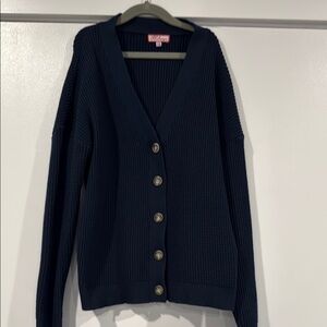 Melange unisex knit cardigan